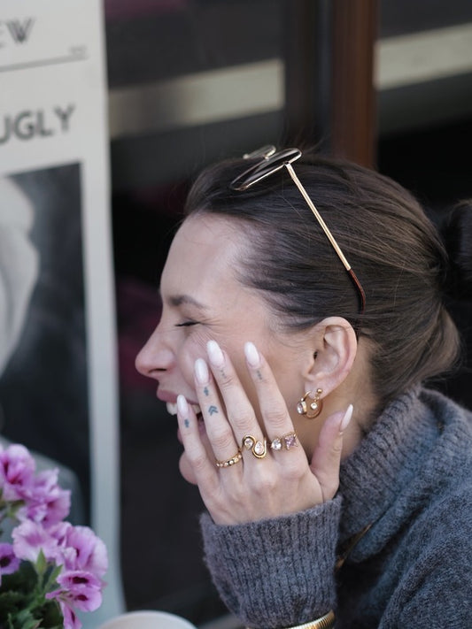 Shirley forgyldt ring med zirkoner - Guldbelagt