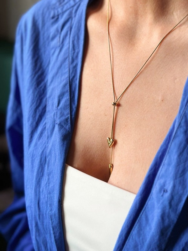 Inès Slider Chain Hjertehalskæde – Guldbelagt