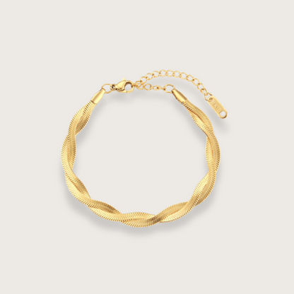 Zazie dobbelt slangearmbånd – Guld - Chant du Matin