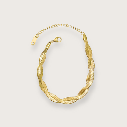 Zazie dobbelt slangearmbånd – Guld - Chant du Matin