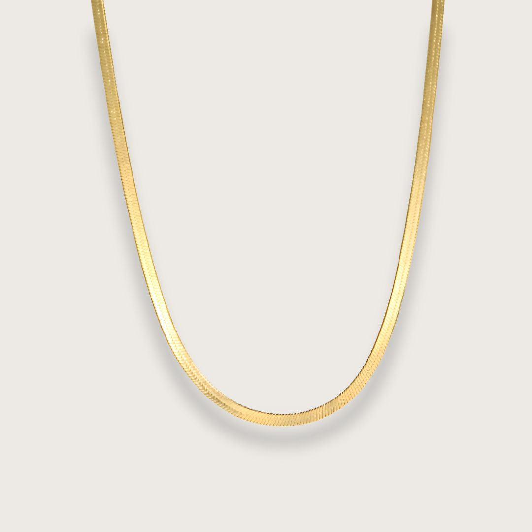 Zoé flat snake chain halskæde 3mm – Guld