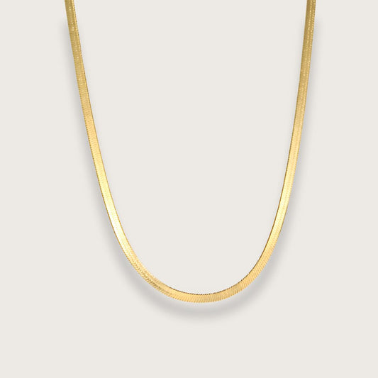 Zoé flat snake chain halskæde 3mm – Guld