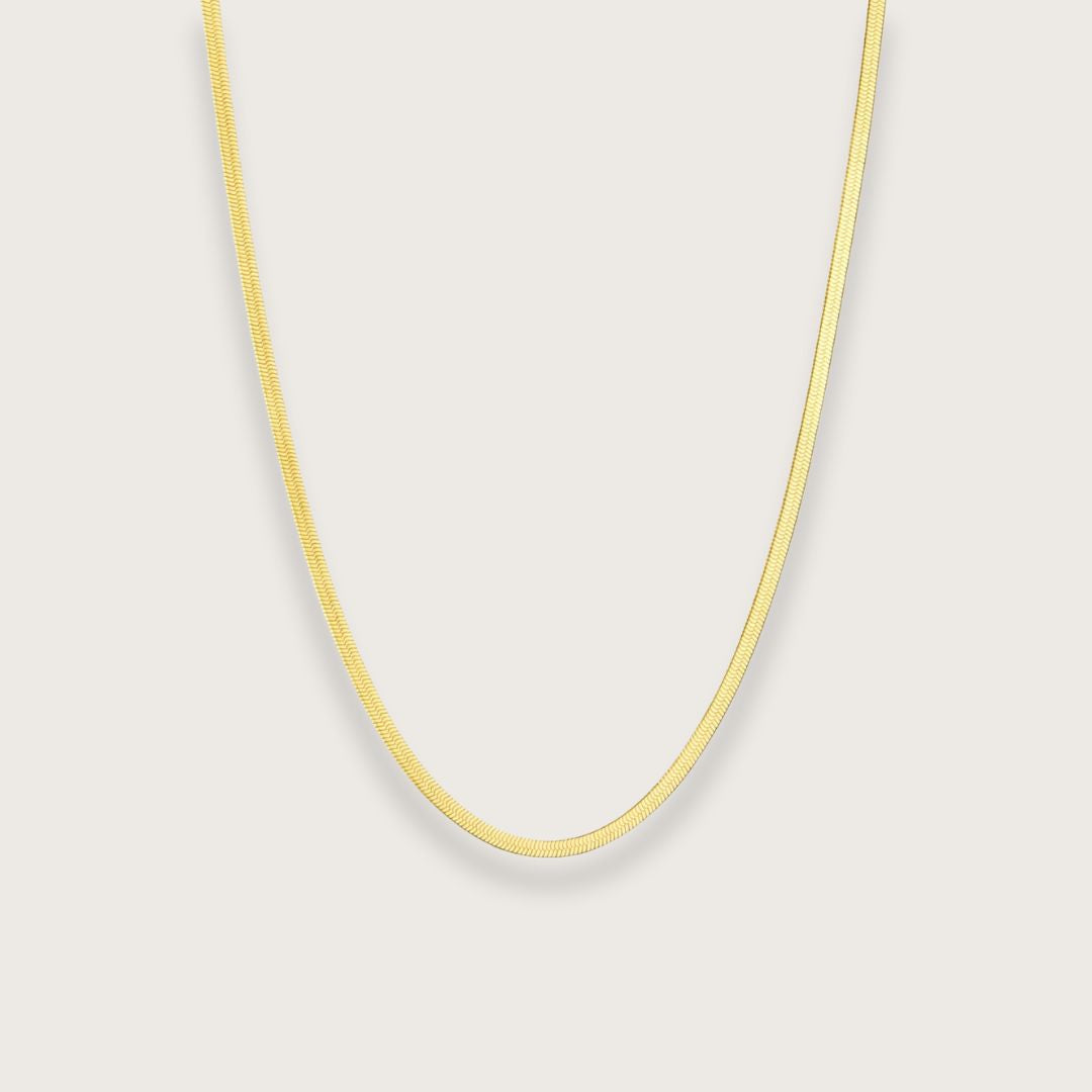 Zoé flat snake chain halskæde 2mm – Guldbelagt