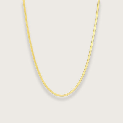 Zoé flat snake chain halskæde 2mm – Guldbelagt