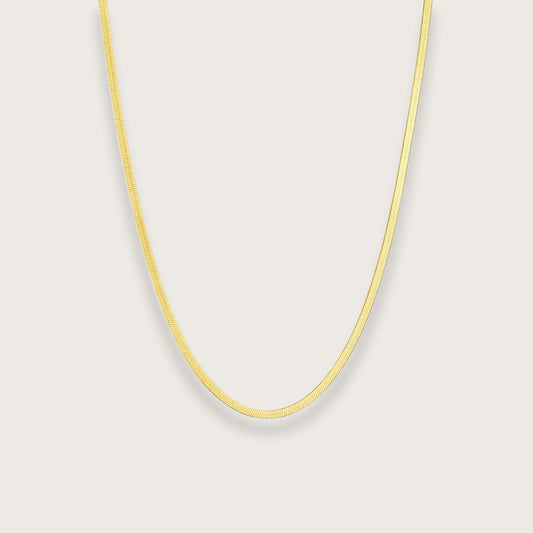 Zoé flat snake chain halskæde 2mm – Guld