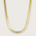 Zoé flat snake chain halskæde 4mm – Guldbelagt
