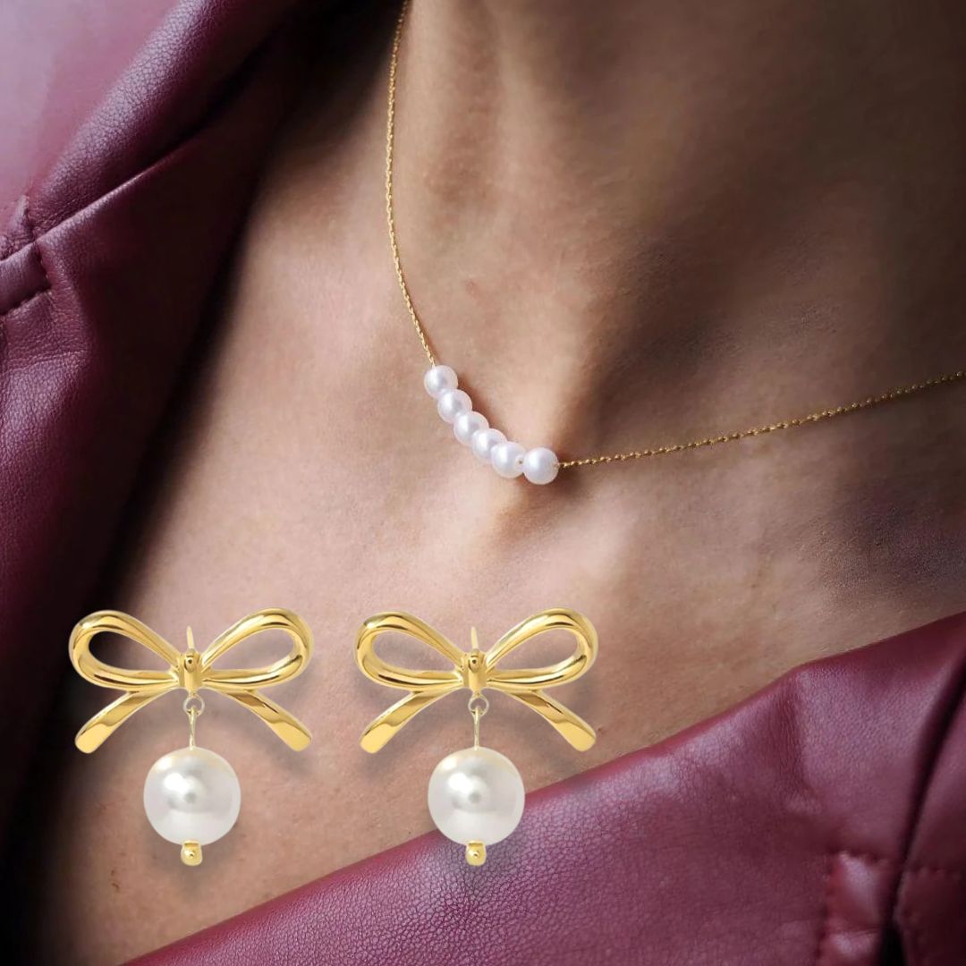 Bijou Noë smykkesæt med perler – Halskæde og øreringe