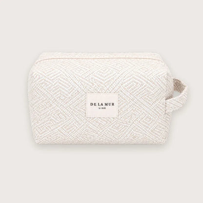 rummelig toilettaske til kvinder i nordisk stil skandinavisk minimalistisk makeuptaske bomuld de la mur hvid beige sabine