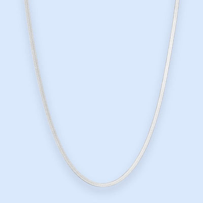 Zoé flat snake chain halskæde i sølv