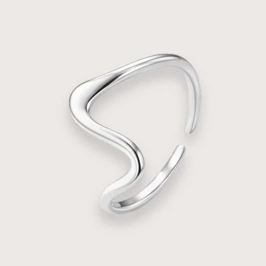 soelvring til kvinder soelvfarvet ring i rustfrit staal boelgedesign populaer ring vandfast soelv fingerring aimee