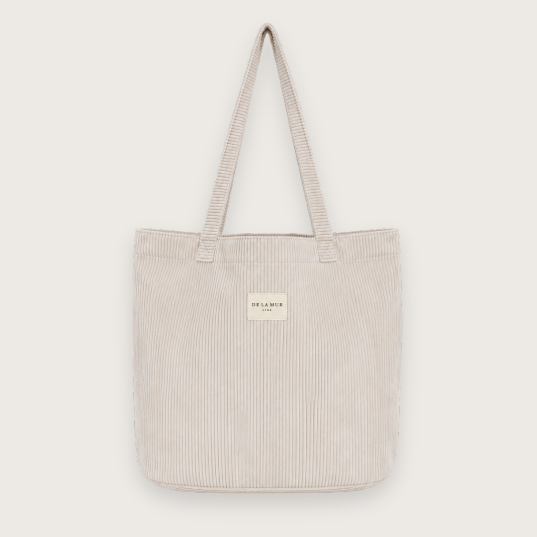 Calais – Stor tote bag i beige fløjl
