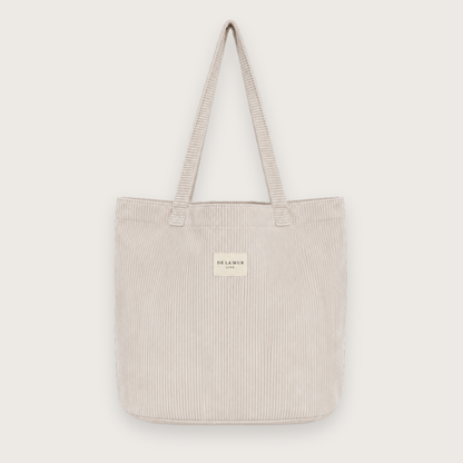 Calais – Stor tote bag i beige fløjl