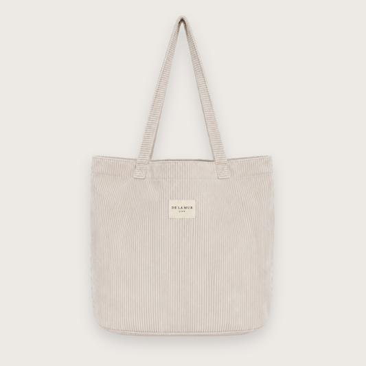 Calais – Stor tote bag i beige fløjl