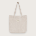 Calais – Stor tote bag i beige fløjl