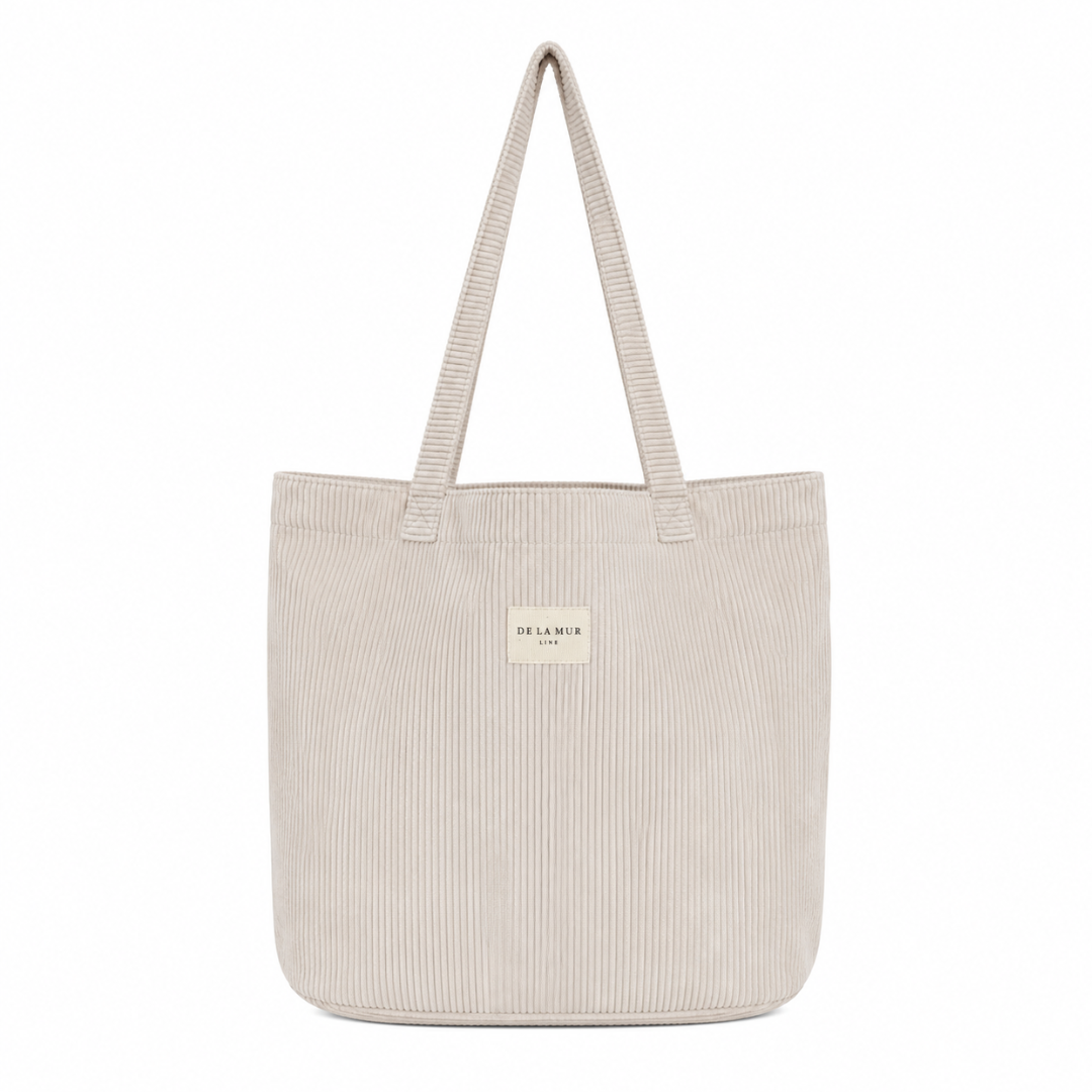 Calais – Stor tote bag i beige fløjl