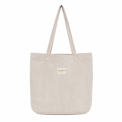 Calais – Stor tote bag i beige fløjl